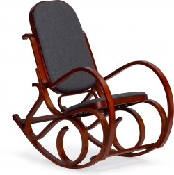 Houpací křeslo ModernHome s dřevěnými lyžinami a měkkým čalouněním