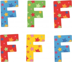 Bigjigs Toys dřevěné písmeno F s hvězdičkami
