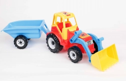 Plastový traktor s nakladačem a přívěsem