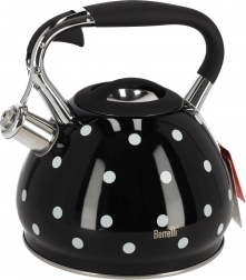 Černá konvice s bílými puntíky Berretti Cornelia 3L