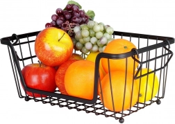 Kovový koš na ovoce a zeleninu, černý