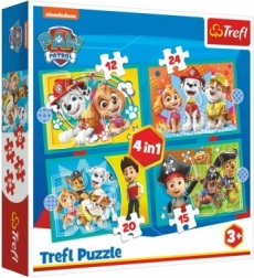 Puzzle 4v1 TLAPKOVÁ PATROLA veselá parta 3+ TREFL