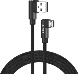 Oboustranný kabel usb a – micro usb 2 m s úhlem 90° savio