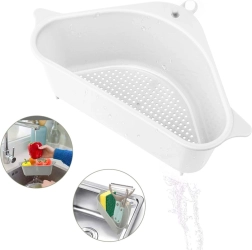 Rohový kuchyňský organizér do dřezu s přísavkou