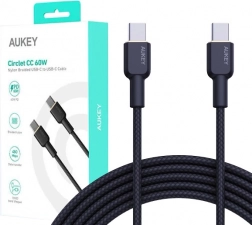 Aukey USB‑C na USB‑C kabel 1 m s nylonovým opletem, 60 W PD, 3 A