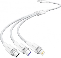 USB kabel 3v1 6A 1,5 m Vention (bílý)