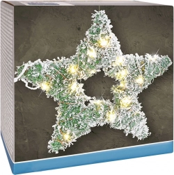 Svítící hvězda s LED, 58 cm, zasněžená borovice