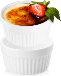 Keramické zapékací mističky bílé 9,5 cm, 170 ml – sada 2 ks