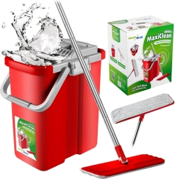 Plochý mop s vědrem a ždímačem GreenBlue MaxiClean, 2× mikrovláknové návleky