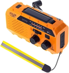 Nouzové solární rádio s dynamem ADLER – powerbanka, LED svítilna a SOS