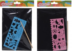 Vyškrabovací obrázek A5 se šablonou a tužkou