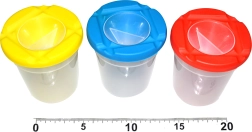 Kelímek na vodu s uzavíratelným víčkem a držákem štětců