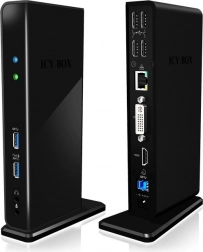 Stolní dokovací stanice ICY BOX s USB, HDMI, LAN, DVI-I a mikrofonním vstupem