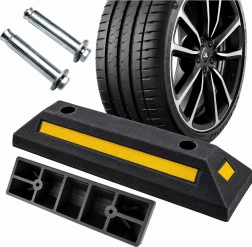 Gumový parkovací doraz 54 cm s reflexními pruhy