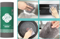 Kuchyňské utěrky a houbičky v roli 20 × 9 cm, šedé, 25 ks