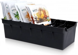 Černý kuchyňský organizér na koření 30 × 13 × 8 cm