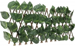 Roztažitelná mříž s umělými listy pro balkon a terasu 290 × 60 cm