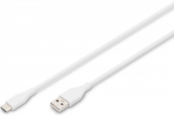 Silikonový kabel USB-A na USB-C 60W 0,5m bílý