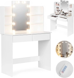 Toaletní stolek s LED osvětlením a zrcadlem modernhome