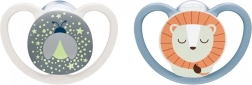 Dudlíky NUK Perfect Match Air Night Firefly/Lion 0–6 měsíců, 2 ks