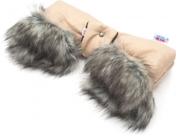 Rukávník na kočárek 2v1 s kožešinkou latte New Baby