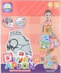 Malovací zástěra pro děti s omyvatelným povrchem a 12 fixy