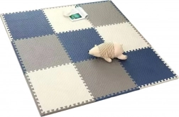 Pěnové puzzle podložka do posilovny 60 × 60 cm s okrajovou lištou, sada 9 ks