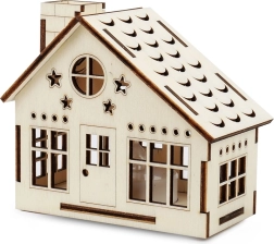 Dřevěná chalupa s LED svíčkou KOUZLO DŘEVA