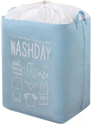 Skládací koš na prádlo, 70 l, modrý