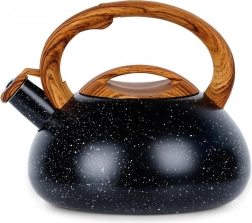 Pískající nerezová konvice 3 l – černá s kamenným efektem