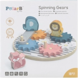 Dřevěné ozubené kostky pro děti se zvířátky