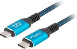 Kabel USB-C Lanberg USB4 1.5M 240W černo-modrý