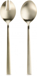 Zlaté nerezové servírovací lžíce na salát 25 cm, sada 2 ks