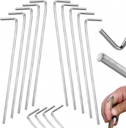 Ocelové stanové kolíky L 24 cm – sada 10 ks