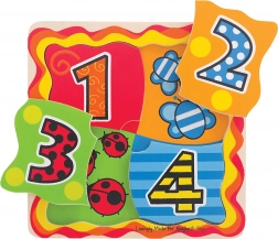 Dřevěné puzzle s čísly 1–4 Bigjigs Toys