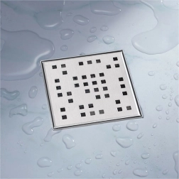 Nerezový čtvercový sprchový vpust 12 × 12 cm