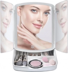 Osvětlené kosmetické zrcátko s LED a 5× zvětšením