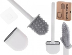 Silikonová wc štětka s držákem – bílá