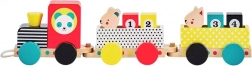 Dřevěný tahací vláček s čísly a zvířátky PETIT COLLAGE
