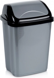 Plastový odpadkový koš 10 l, šedý s výklopným víkem