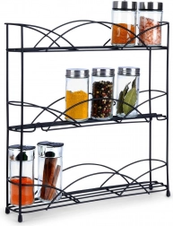 Kovový třípatrový stojan na koření 33,5 × 6,5 × 33,5 cm