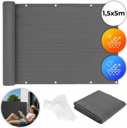 Balkónová stínící síť s montážními doplňky šedá MultiGarden