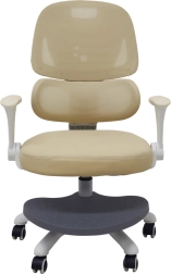 Ergonomická otočná dětská židle k psacímu stolu s podnožkou, béžová