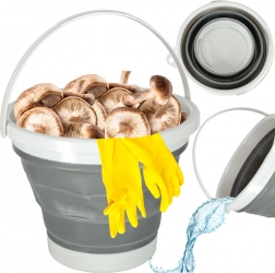 Skládací silikonové vědro 10 L šedé