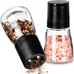 Skleněné mlýnky na sůl a pepř, sada 2 ks