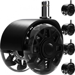 Kolečka na kancelářskou židli 2,5" RUHHY, černá, sada 5 ks