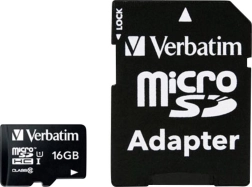 Paměťová karta Verbatim 16GB microSDHC UHS-I s adaptérem