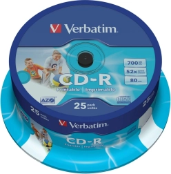 CD-R Verbatim 52x 700MB 25 ks Tisknutelné