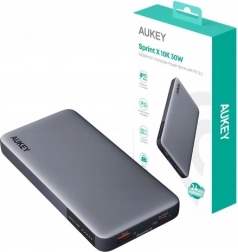 powerbanka aukey sprint x 10k 30w, 10000 mah s pd 3.0 a qc 3.0