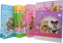 Dárková taška barevná – extra velká s medvídky